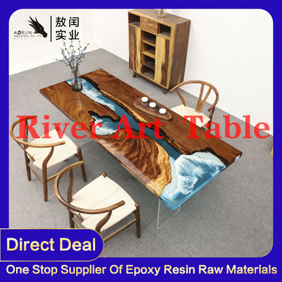 Van de de Epoxyharseettafel van de randrivier het Huismeubilair Art Real Wood Live