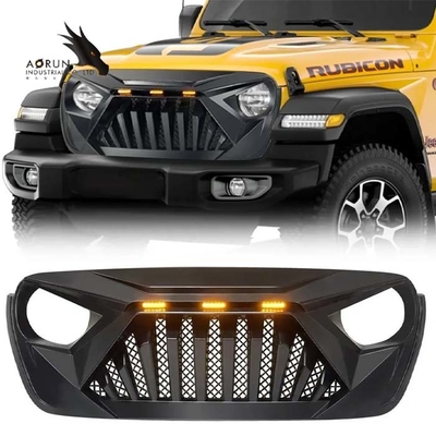 Het autotraliewerk voor 2018-2022 Jeep Wrangler JL ABS Haaigrill Front Bumper Grille Glossy Black de V.S. heeft Voorraden