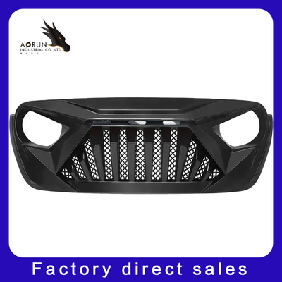 Het autotraliewerk voor 2018-2022 Jeep Wrangler JL ABS Haaigrill Front Bumper Grille Glossy Black de V.S. heeft Voorraden